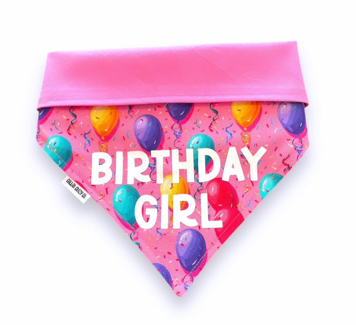 Birthday Girl Bandana - Pink Balloons