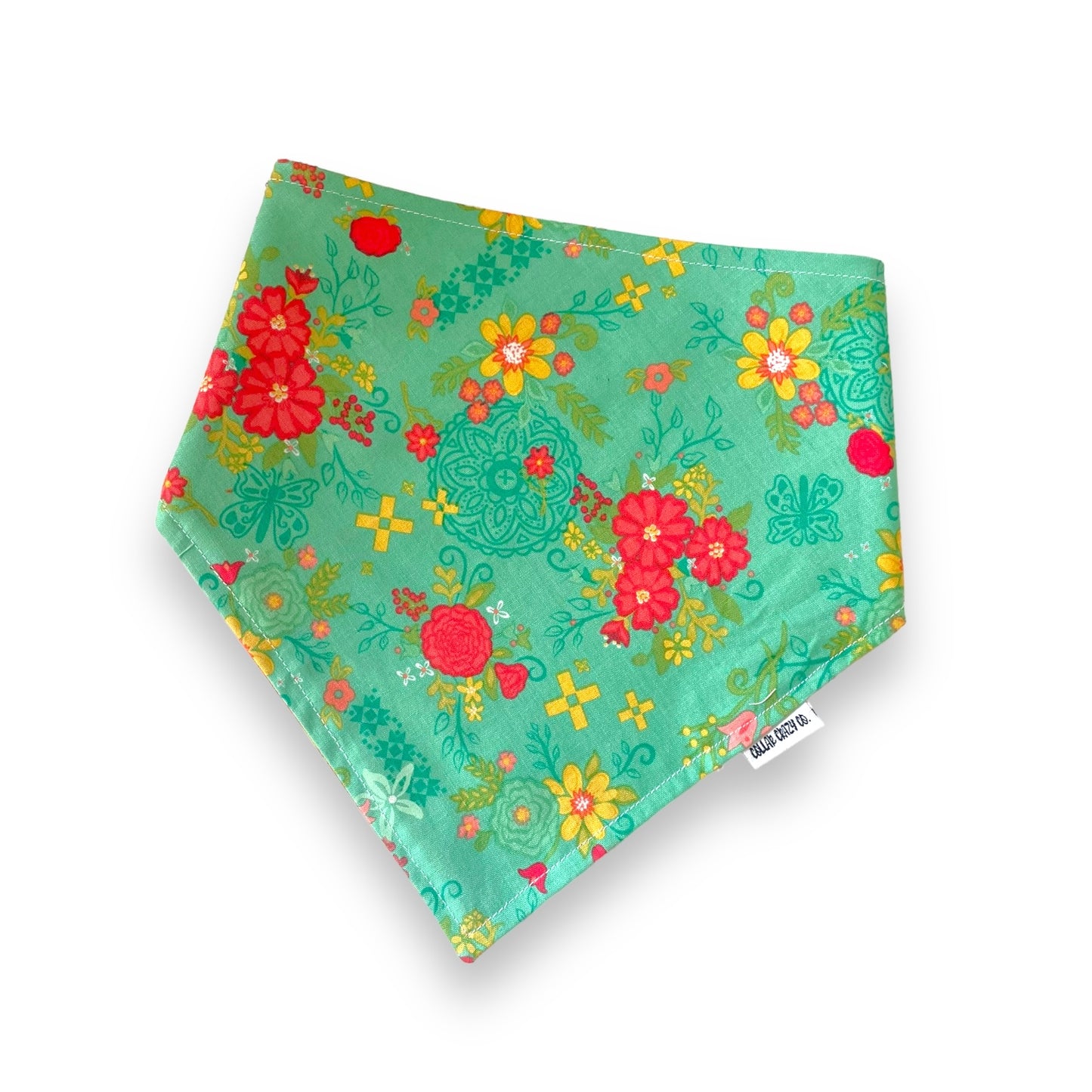 An Old Lady’s Floral Reversible Snap On Bandana