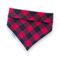 Naughty or Nice Reversible Buffalo Plaid Snap On Bandana