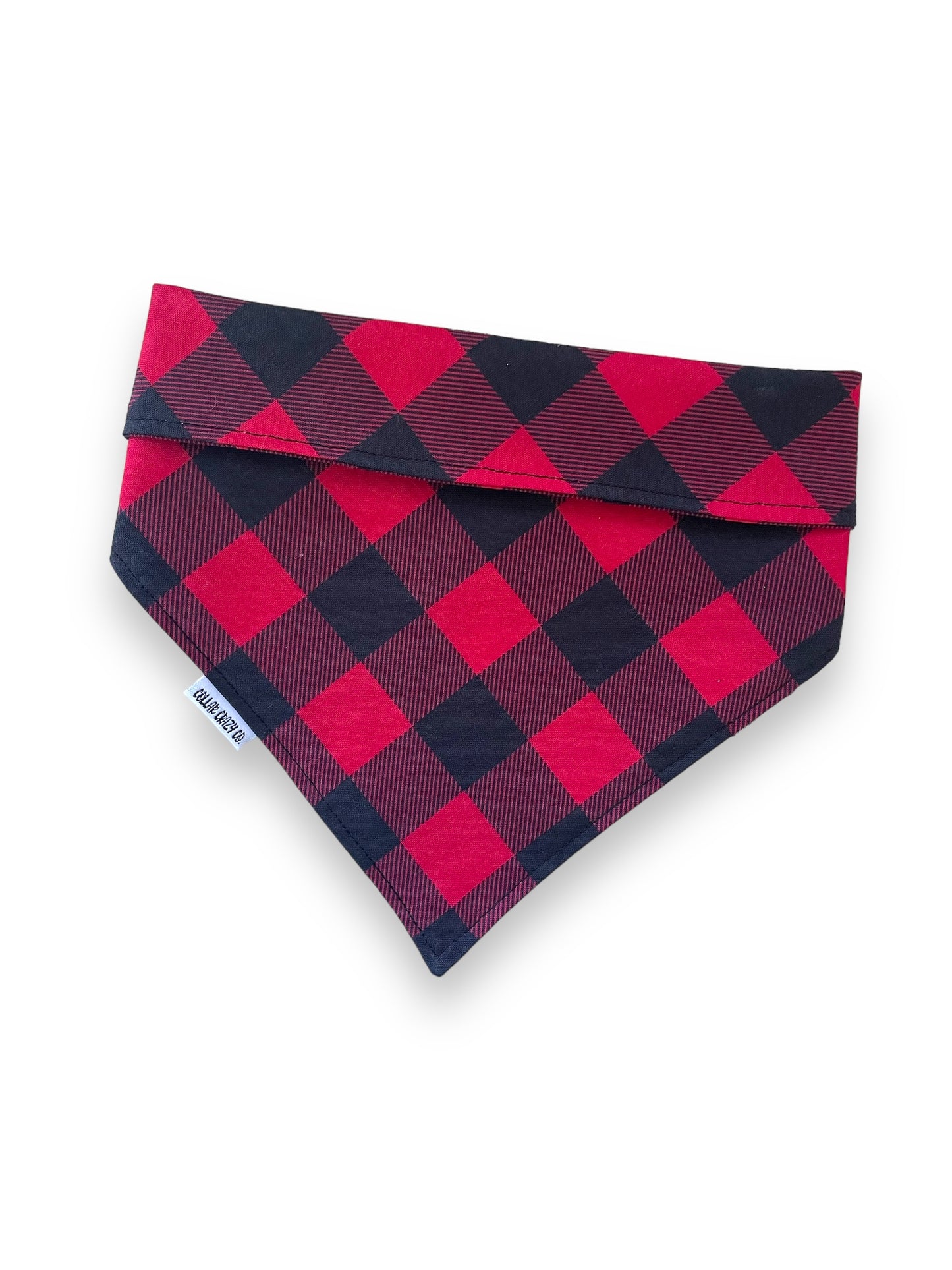 Naughty or Nice Reversible Buffalo Plaid Snap On Bandana