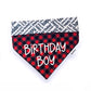 Red Plaid and Happy Birthday Birthday Bandana