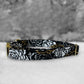 Black Metallic Floral Dog Collar - Martingale or Buckle Style - Embroidery Available