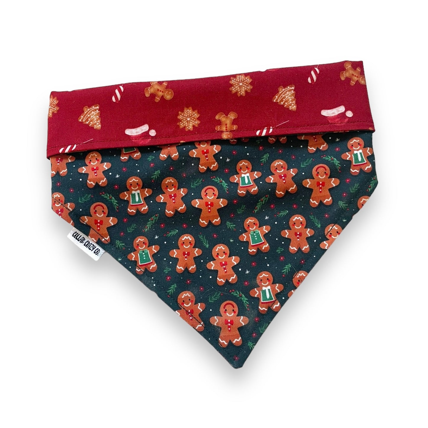 Gingerbread Reversible Snap On Bandana