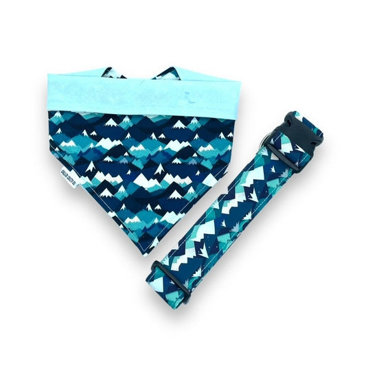 Teal Mountains Snap On Bandana