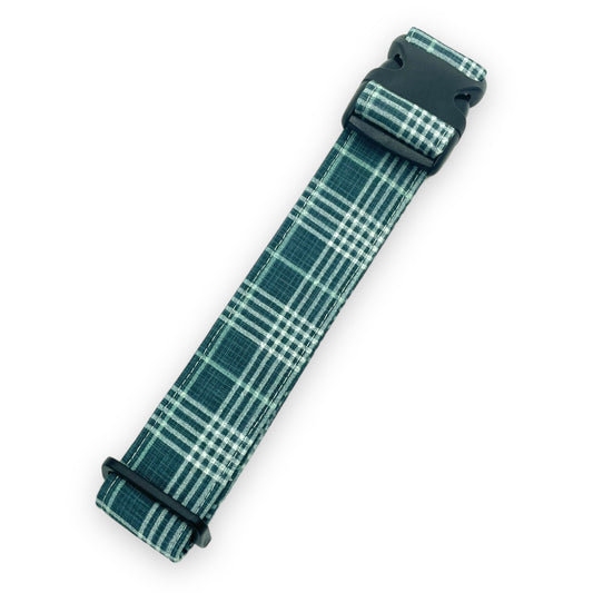 Steel Plaid Dog Collar - Martingale or Buckle Style - Embroidery Available