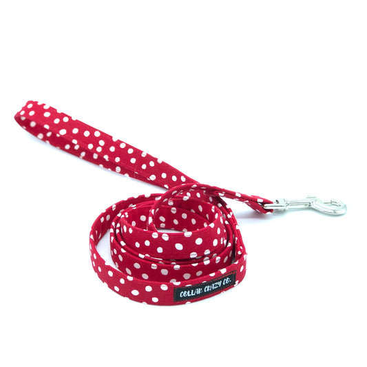 Red and White Polka Dot Dog Leash