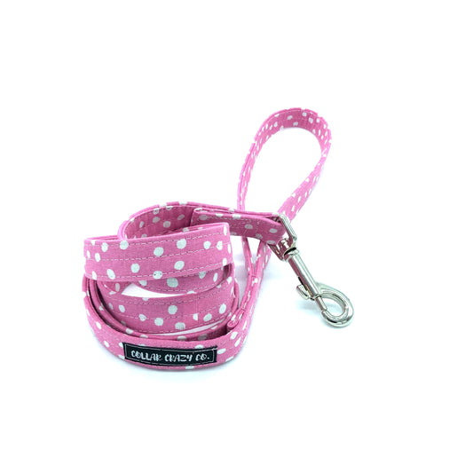 Pink and White Polka Dot Dog Leash