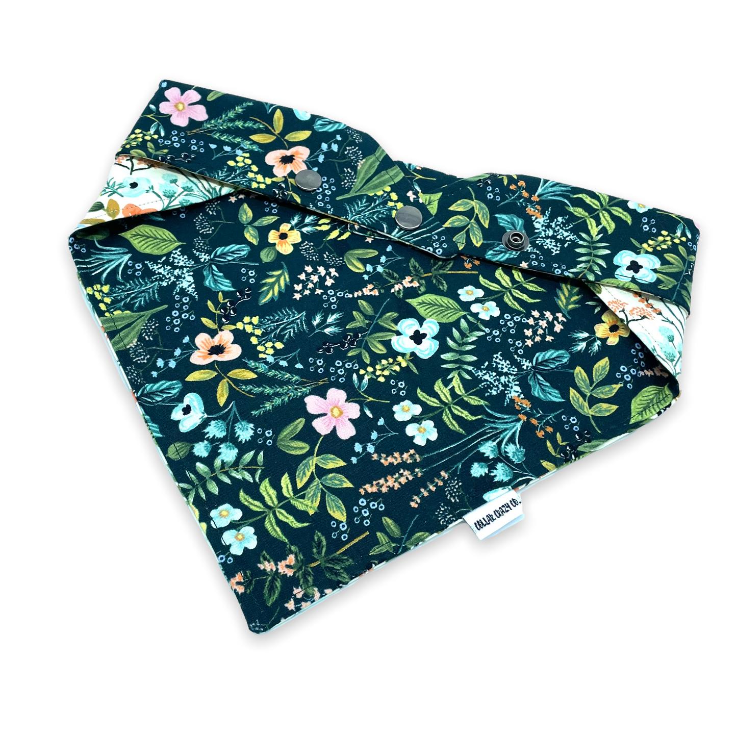 Natural and Green Wildflower Snap On Bandana