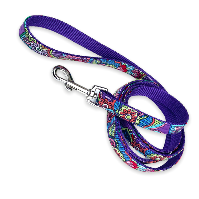 Multi Coloured Floral Dog Leash