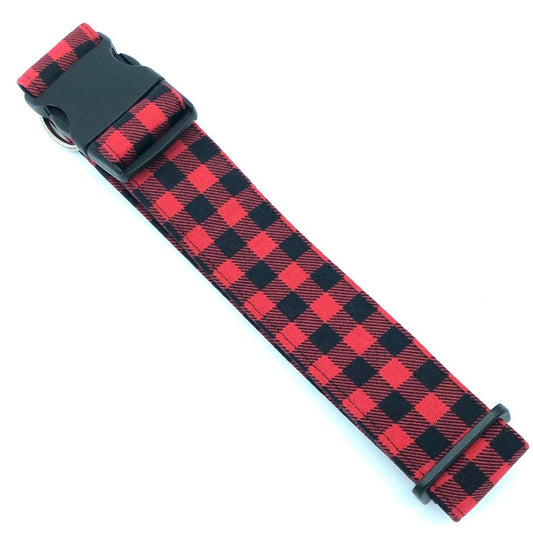 Buffalo Plaid Dog Collar - Martingale or Buckle Style - Embroidery Available