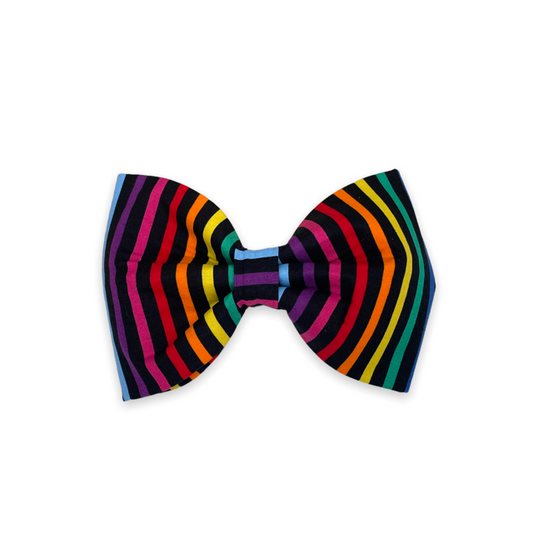 Rainbow Stripes Bow