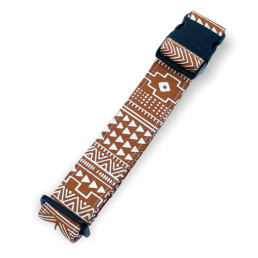 Rust Boho Aztec Dog Collar - Martingale or Buckle Style - Embroidery Available