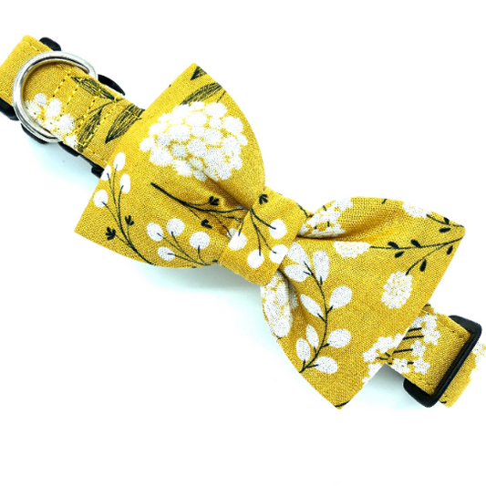 Mustard Floral Bow