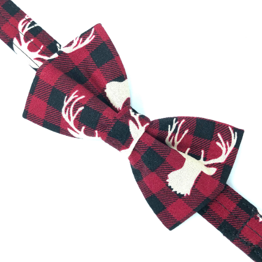 Buffalo Plaid with Deer Bow