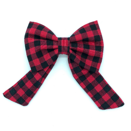 Small Check Buffalo Plaid Bow