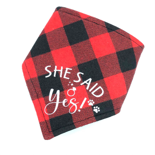 She said Yes Announcement Pet Bandana