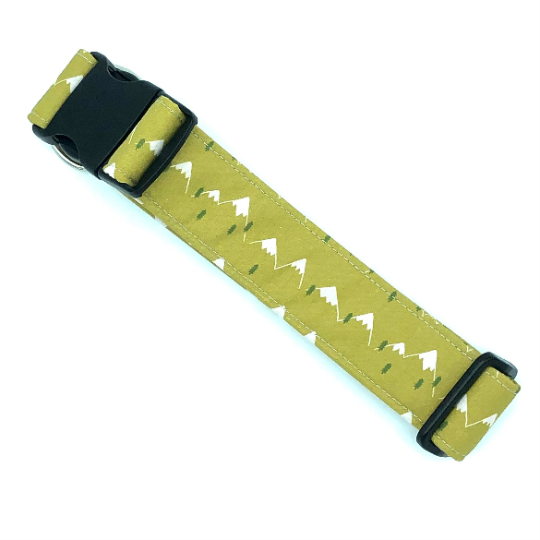 Beige Mountain Dog Collar - Martingale or Buckle Style - Embroidery Available