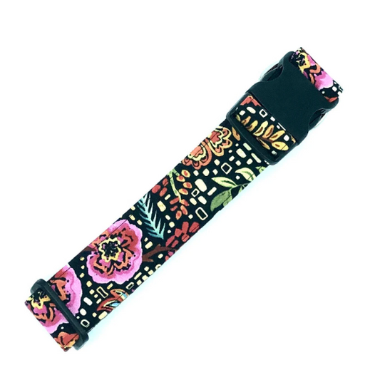 Fall Floral Dog Collar - Martingale or Buckle Style - Embroidery Available