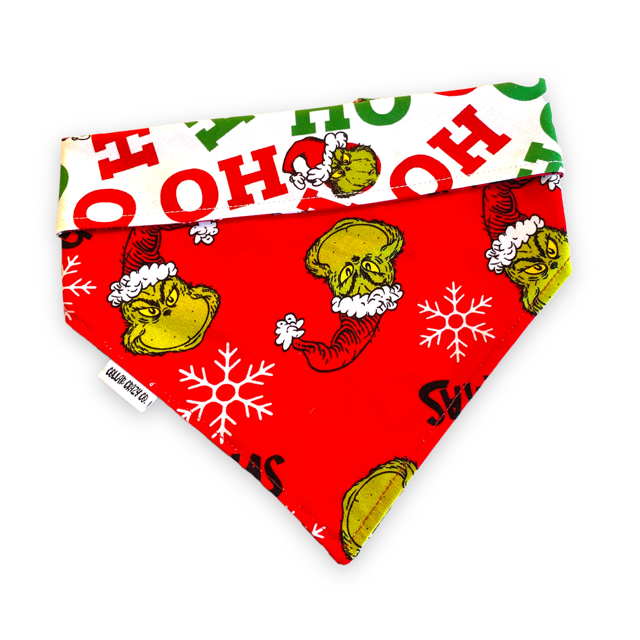 Grinch 5 Christmas Reversible Snap On Bandana