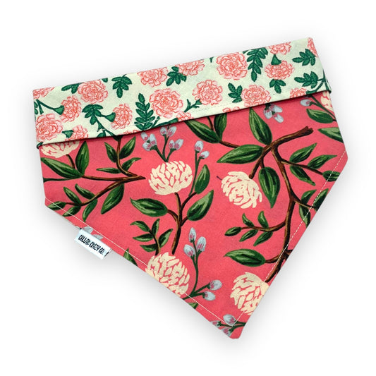 Pink Bouquet Snap On Bandana