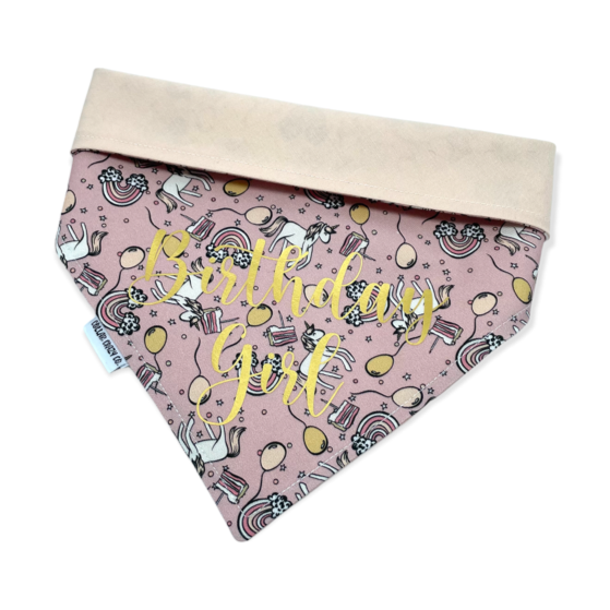 Pink & Peach Birthday Girl Bandana