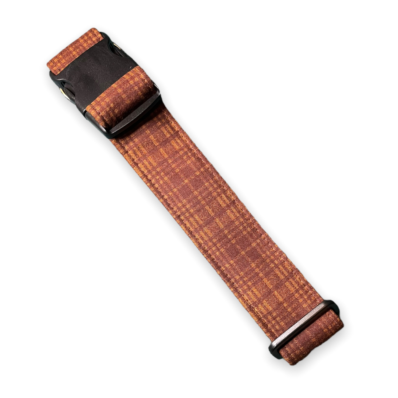 Brown Plaid Dog Collar - Martingale or Buckle Style - Embroidery Available