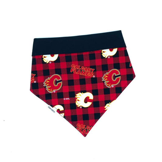 Calgary Flames Plaid Snap On Bandana