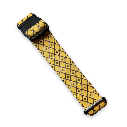 Mustard Argyle Dog Collar - Martingale or Buckle Style - Embroidery Available