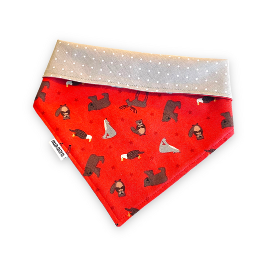 Mini Wildlife Christmas Reversible Snap On Bandana