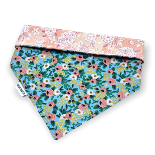 Metallic Floral Snap On Bandana