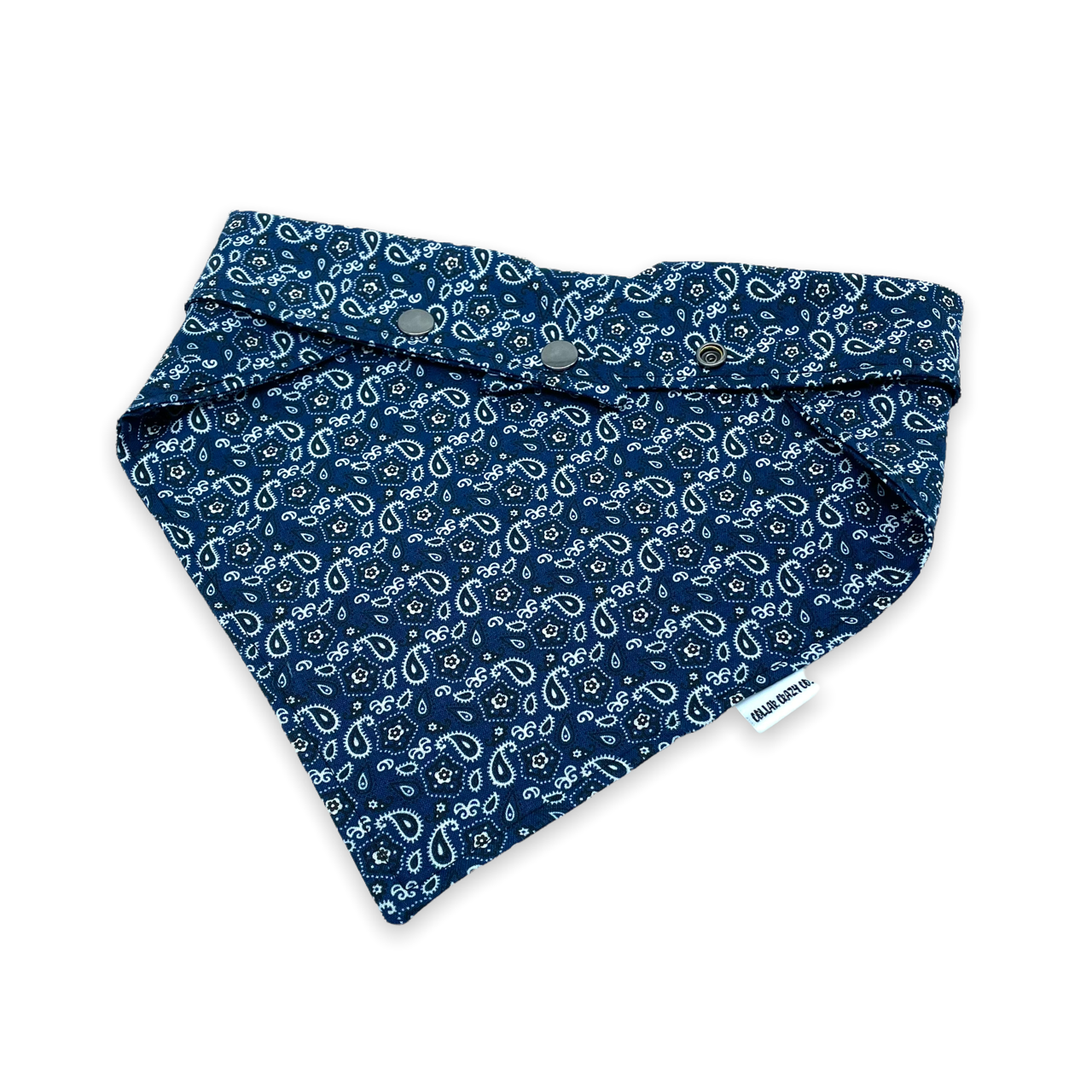 Blue Paisley Snap On Bandana