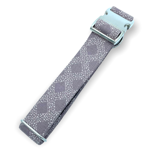 Grey and White Lattice Dog Collar - Martingale or Buckle Style - Embroidery Available