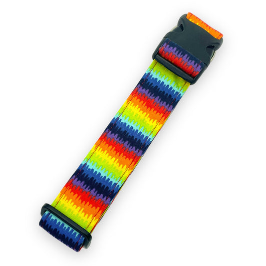 Rainbow Fringe Dog Collar - Martingale or Buckle Style - Embroidery Available