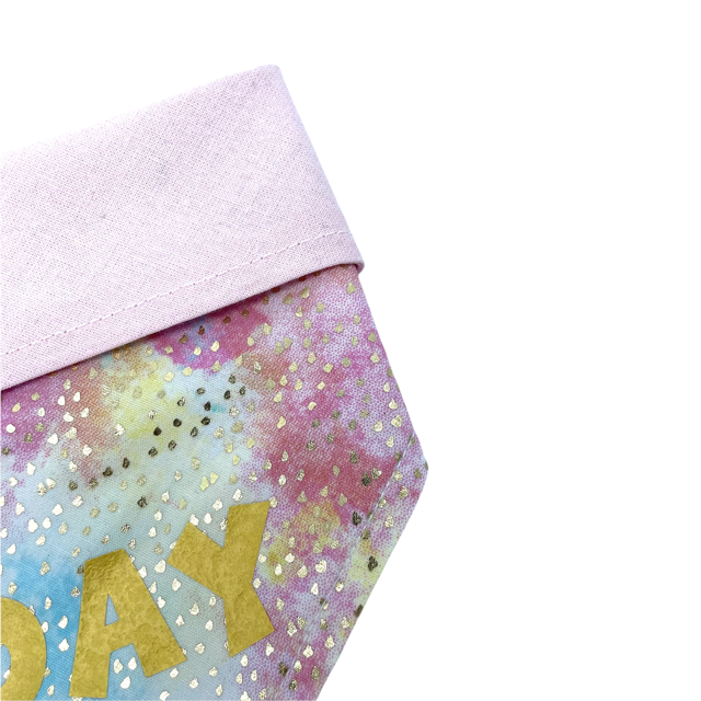 Pink and Gold Birthday Girl Bandana