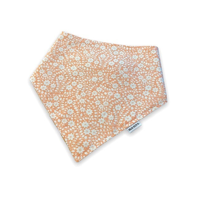 Mustard and Peach Fall Floral Reversible Snap On Bandana