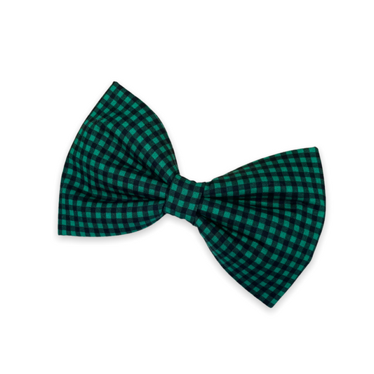 Green and Black Plaid Bow