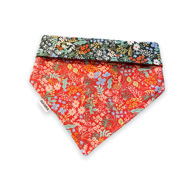 Fall Meadow Floral Reversible Snap On Bandana