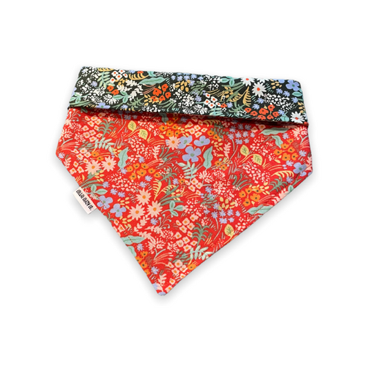 Fall Meadow Floral Reversible Snap On Bandana